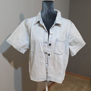 Velvet Heart Sky‎ Blue Denim Shirt Sz L